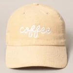 All Things New Boutigue | Coffee Embroidered Corduroy Cap / BROWN / SAND