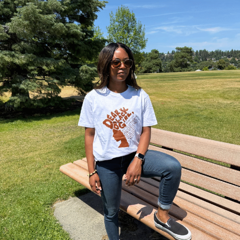 All Things New Boutigue | Dear Black Girl Show Them, Unisex Round Neck T-Shirt/ W/Brown