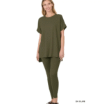All Things New Boutigue | DKBRUSH | Microfiber Top & Leggings 2pc Set / DK OLIVE / DKBRUSH