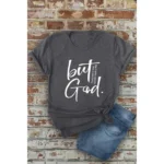 All Things New Boutigue | But God There Was No Way, Christian, Unisex Round Neck T-Shirt / Charcoal