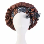 All Things New Boutigue | Printed Long Ribbon Bow Ding Night CAP / COFFEE / BLACK