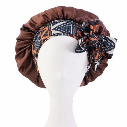 All Things New Boutigue | Printed Long Ribbon Bow Ding Night CAP / COFFEE / BLACK