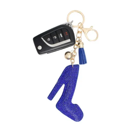 All Things New Boutigue | Blue Heel Keychain Clip / Blue, Gold